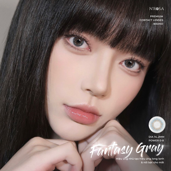  Gray Prescription Lens – N’Rosa Fantasy Gray with High Breathability, Distributed by Angel Eyes | Prescription: 0 to -8 | Material: Silicone Hydrogel 