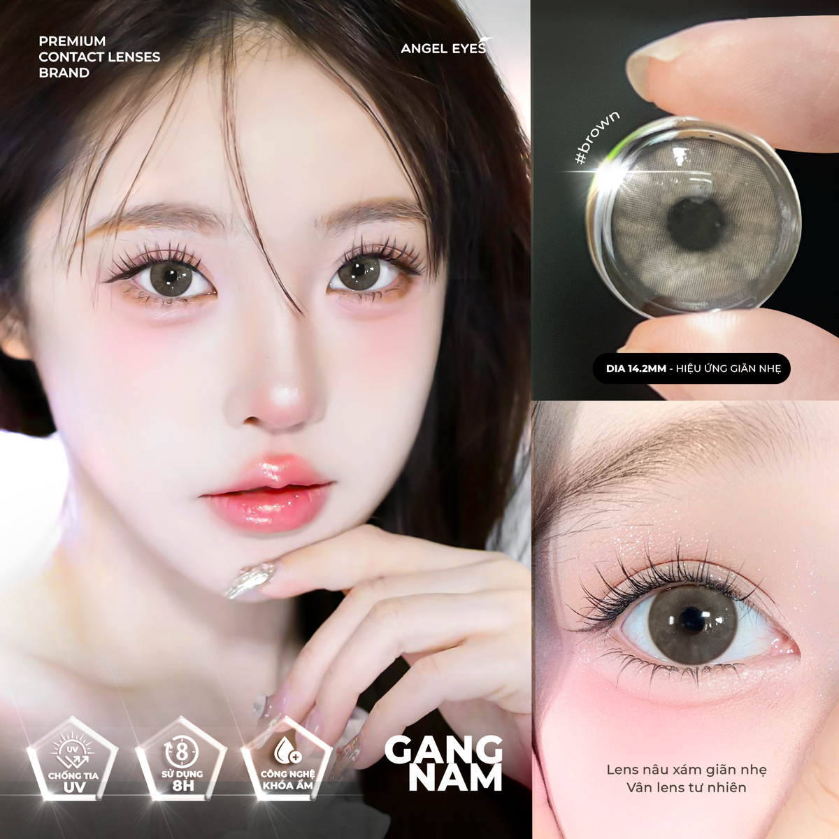  [MẪU GIẢM 50%] Bộ sưu tập kính áp tròng màu không độ Angel Eyes Plano Collection chất liệu PolyHema 