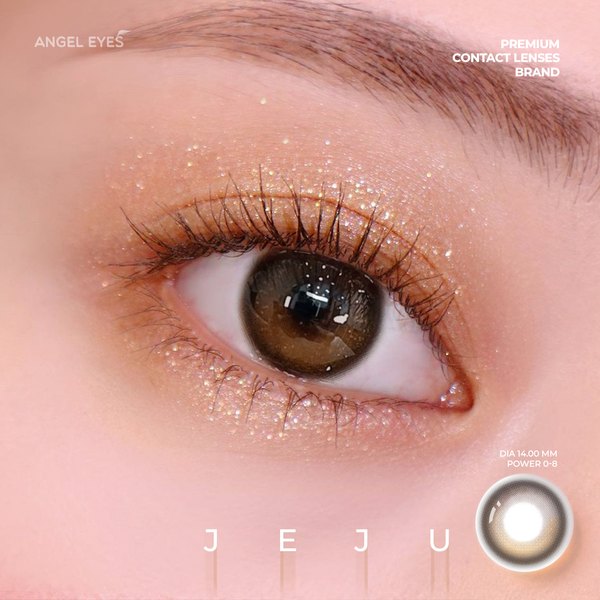  Lens nâu có độ cận Angel Eyes JEJU hiệu ứng loang màu như mắt ướt lens filter đang thịnh hành trên TikTok 