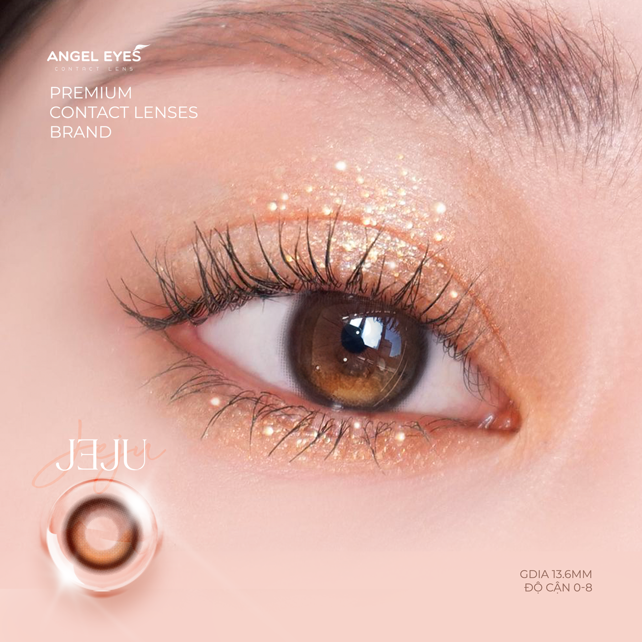 Lens nâu có độ cận Angel Eyes JEJU hiệu ứng loang màu như mắt ướt lens filter đang thịnh hành trên TikTok