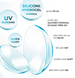  Lens trong suốt dòng cao cấp chất liệu Silicone Hydrogel Angel Eyes độ cận 1-15 