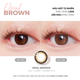  Kính áp tròng màu nâu tự nhiên Angel Eyes OPAL BROWN chất liệu Silicone Hydrogel có độ từ 0 - 8 