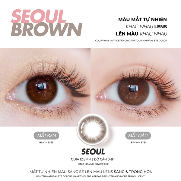  LENS NÂU SEOUL BROWN CHỐNG TIA UV 