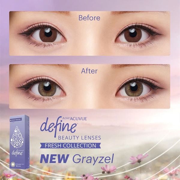  [Genuine] ACUVUE Define One Day Gray and Brown Natural Contact Lenses, Officially Distributed by Angel Eyes | Prescription Range 0-9 