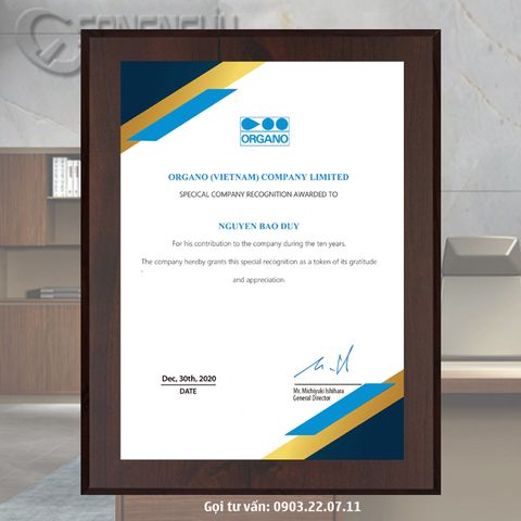 Bảng vinh danh 10 năm công tác