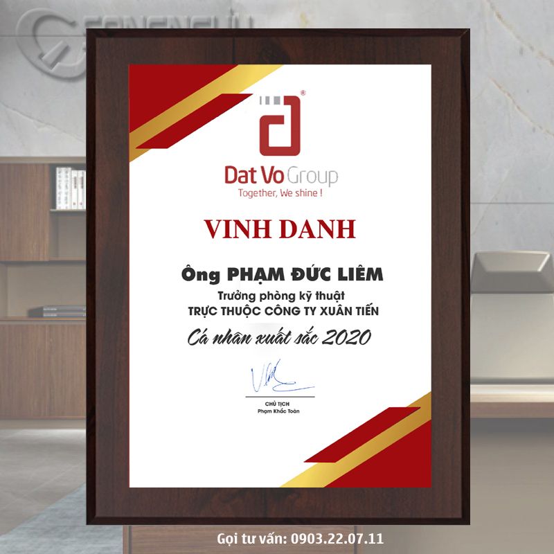 Bảng vinh danh cá nhân xuất sắc