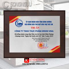 Bảng biểu trưng tri ân nhà tài trợ