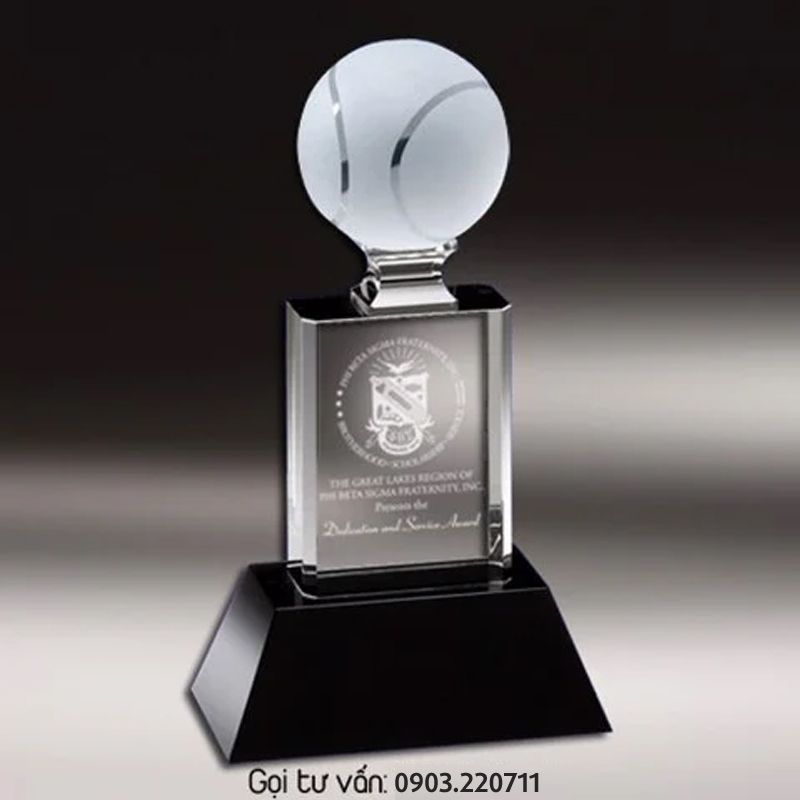 Bộ cúp quần vợt pha lê trao giải giá rẻ