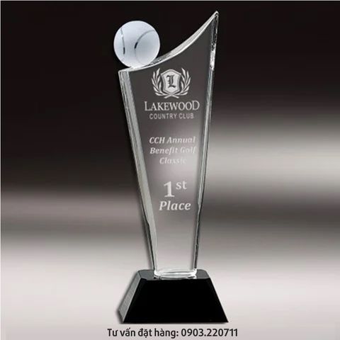 Cúp quần vợt pha lê quả cầu 6cm