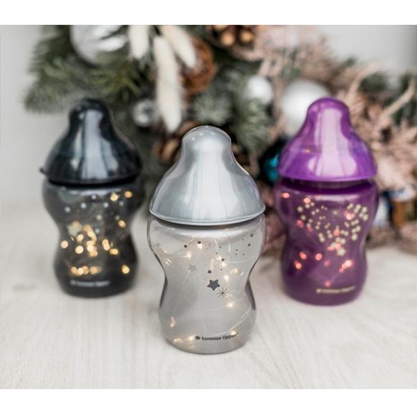  Bộ Bình Sữa Midnight Skies Ty Siêu Mềm Tự Nhiên Tommee Tippee Closer To Nature, Núm Ty Đi Kèm 3-6 tháng (3 Bình x 260ml) 