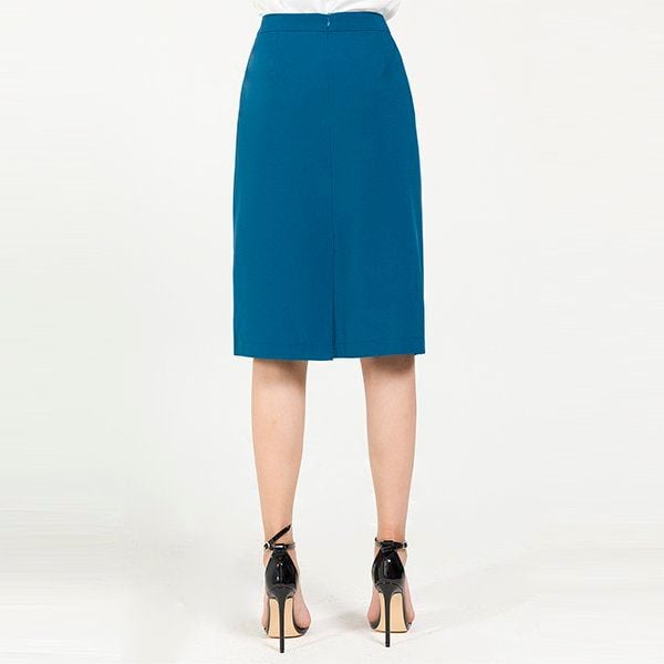 Chân váy midi dáng xòe màu xanh CV0503  Thời trang công sở KK Fashion