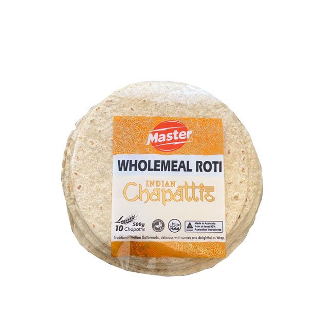  INDIAN CHAPATTIS WHOLEMEAL ROTI MASTER 500G 