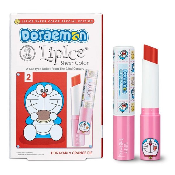 Son Lipice Sheer Color Doraemon Dorayaki x Orange Pie 2.4g 