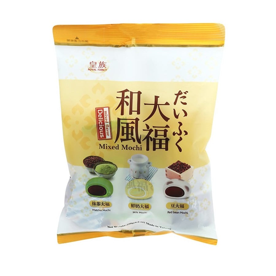 banh mochi tong hop dau do sua tra xanh royal family goi 250g 3511b6018c694fc4acae2ab39917a4f1 - Top 5 thương hiệu bánh mochi được ưa chuộng tại các siêu thị