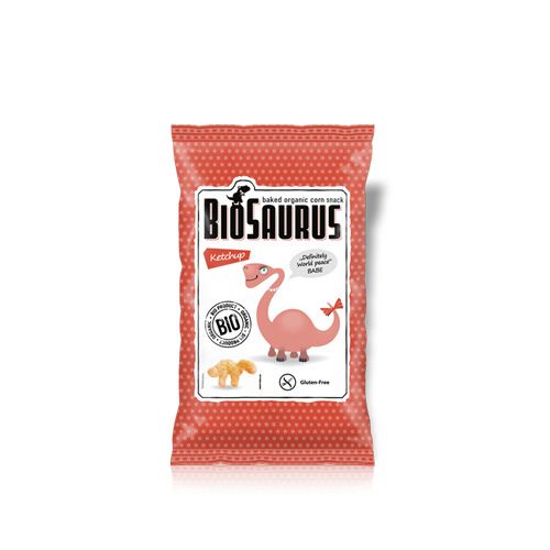  ORGANIC CORN SNACK WITH KETCHUP BIOSAURUS 30G 