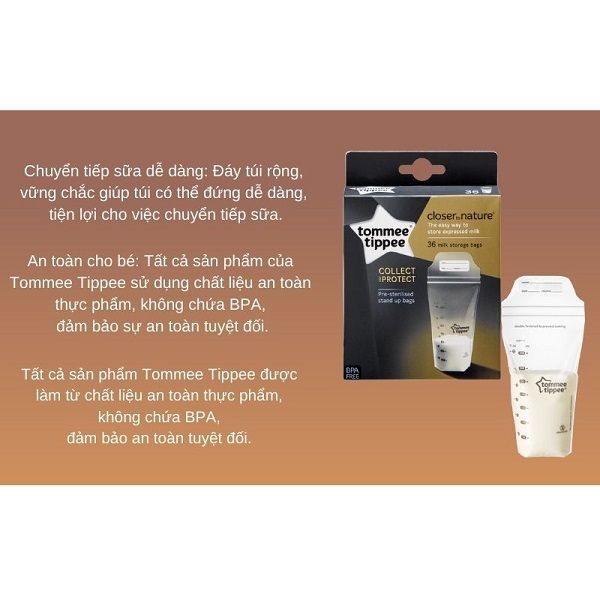  Túi Trữ Sữa Tommee Tippee Closer To Nature 350ml (Hộp 36 Túi) 