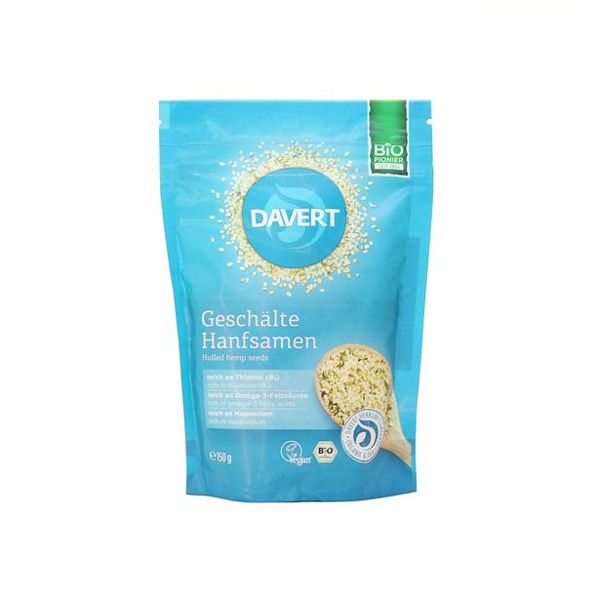  ORGANIC HEMP SEEDS PEELED DAVERT 150G 