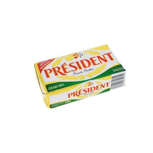  SALTED BUTTER 80% FAT PRESIDENT 200G 