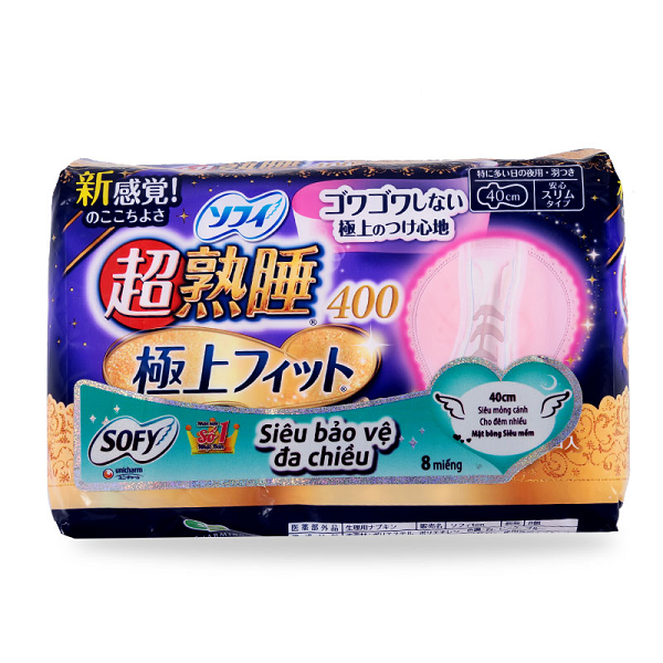 Băng Vệ Sinh Sofy Night Ultra Fit Slim 40cm Cánh 8 Miếng