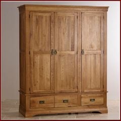 Tủ Quần Áo Victoria Gỗ Sồi Mỹ 3 Cánh (1m4)