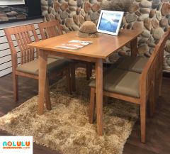 Bộ Bàn Ăn BINGO 4 Ghế Gỗ Tự Nhiên