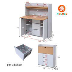 Bàn học thông minh xếp gọn Nolulu - BAX10