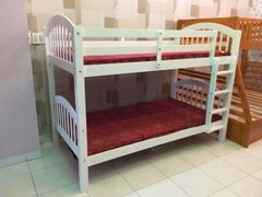 Giường 2 Tầng Gỗ Tự Nhiên Uni (1m-1m)+2 Hộc Tủ