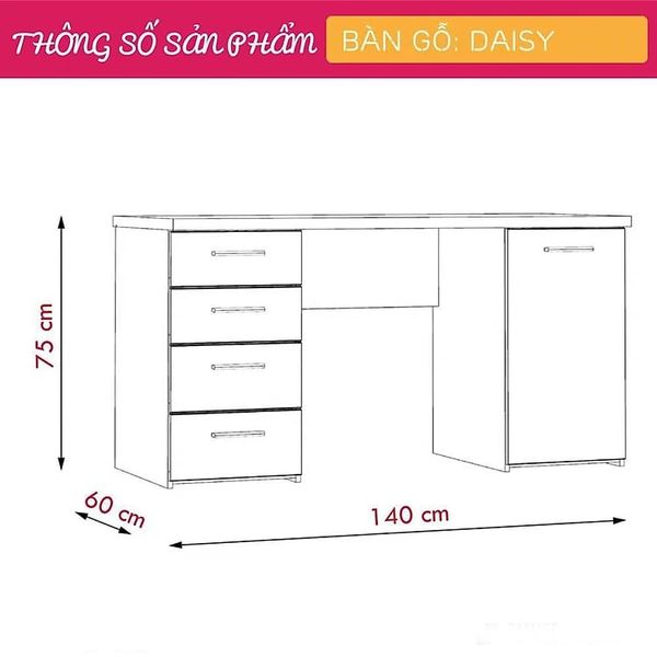 Bàn Học và Làm Việc Thông Minh Daisy