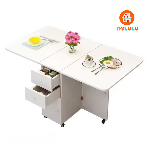 Bàn ăn thông minh xếp gọn có bánh xe không kèm ghế Nolulu - BAX02