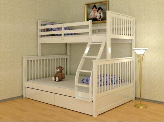 Giường 2 Tầng K.Bed Gỗ Tự Nhiên Có Hộc Kéo 1m-1m4