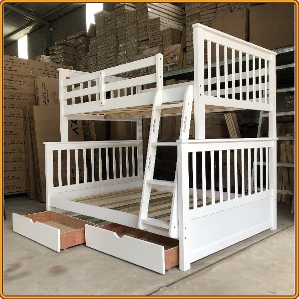 Giường 2 Tầng Xuất Khẩu Mano (1m2/1m4) + 2 Hộc Tủ