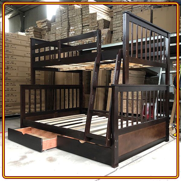 Giường 2 Tầng Xuất Khẩu Mano (1m2/1m4) + 2 Hộc Tủ