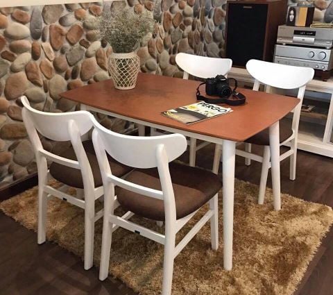 Bộ Bàn Ăn MANGO 4 Ghế (Trắng)