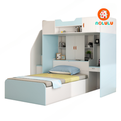 Giường tầng trẻ em thông minh kèm bàn học và tủ sách Nolulu - GT006