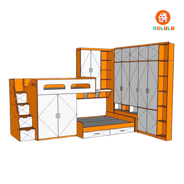 Thiết Kế Phòng Ngủ Nhỏ Hiện Đại Cho Chú Nam – Tối Ưu Từng Góc Nhỏ Với Giải Pháp Giường Tầng Thông Minh