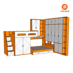 Thiết Kế Phòng Ngủ Nhỏ Hiện Đại Cho Chú Nam – Tối Ưu Từng Góc Nhỏ Với Giải Pháp Giường Tầng Thông Minh