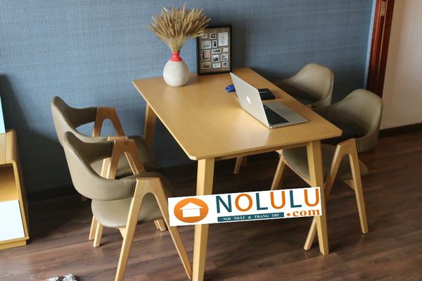Bộ Bàn Ăn Chữ A 4 Ghế (Nâu)