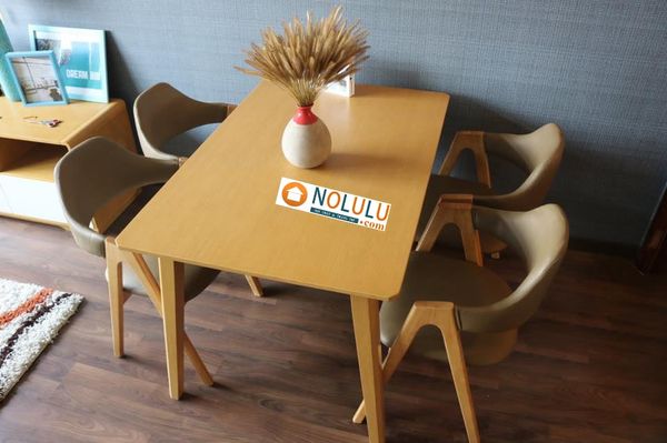 Bộ Bàn Ăn Chữ A 4 Ghế (Nâu)