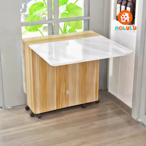 Bàn ăn thông minh xếp gọn có bánh xe không kèm ghế Nolulu - BAX01