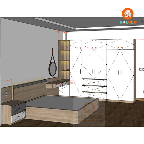 Thiết Kế Thi Công Nội Thất Phòng Ngủ Hiện Đại Tại Nhà Bè