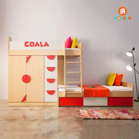 Giường tầng thông minh kèm tủ quần áo và kệ sách Nolulu - GTTM001  - 01