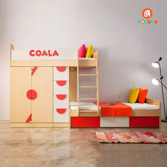 Giường tầng thông minh kèm tủ quần áo và kệ sách Nolulu - GTTM001