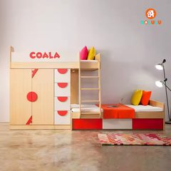 Giường tầng thông minh kèm tủ quần áo và kệ sách Nolulu - GTTM001