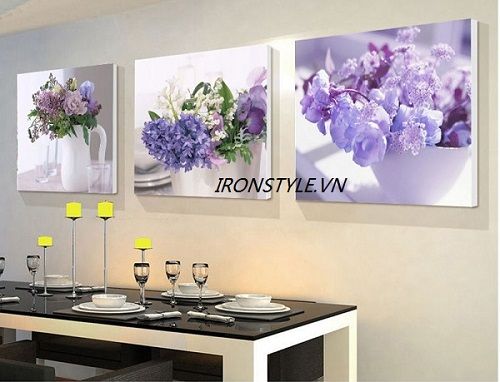Bộ Tranh Hoa Tím (3 Bức)