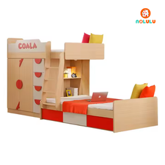 Giường tầng thông minh kèm tủ quần áo và kệ sách Nolulu - GTTM001