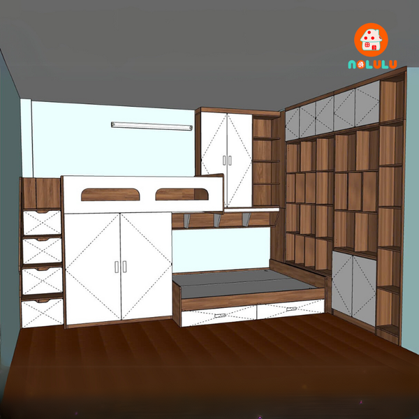 Thiết Kế Phòng Ngủ Nhỏ Hiện Đại Cho Chú Nam – Tối Ưu Từng Góc Nhỏ Với Giải Pháp Giường Tầng Thông Minh