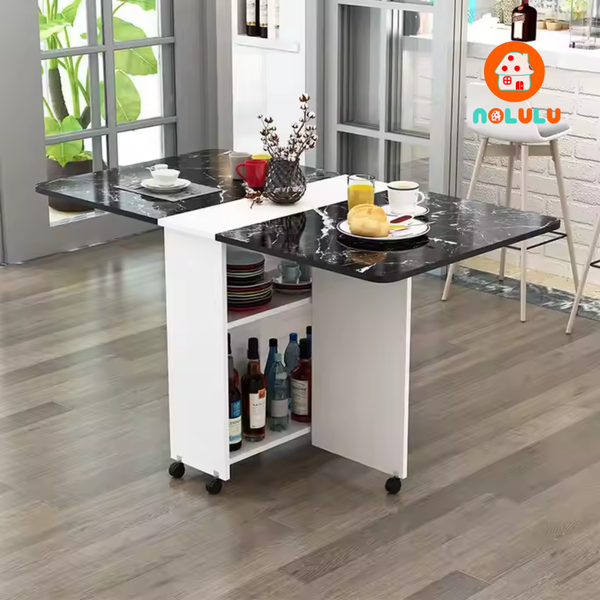 Bàn ăn thông minh xếp gọn có bánh xe không kèm ghế Nolulu - BAX01
