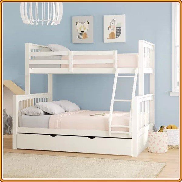 Giường 2 Tầng K.Bed Gỗ Tự Nhiên Có Hộc Kéo 1m-1m4