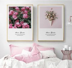 Tranh treo tường vườn hồng 2 bức