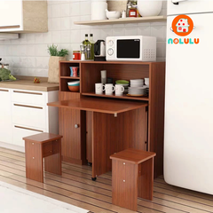 Bàn ăn thông minh xếp gọn có bánh xe kèm kệ để đồ Nolulu - BAX05